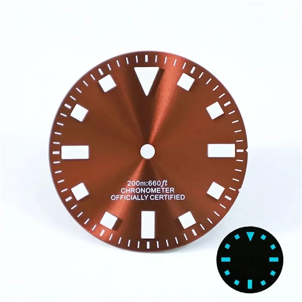 Vintage-Zifferblatt ohne Datumsschichten, Blaue Lume, Retro-beige, grüne Lume