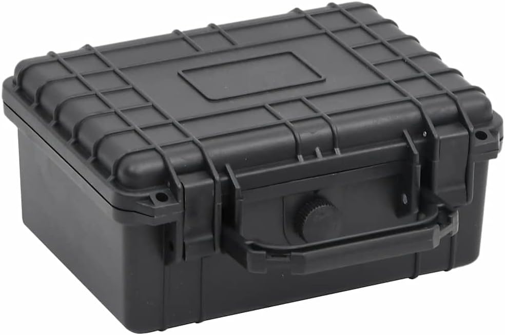 vidaXL Protective Equipment Case - Lightweight, Durable, & Temperature, with Pressure Valve and Watertight O-Ring - Includes 3 Removable Foam Inserts - Ideal for Camera, Lenses, Travel Gear
