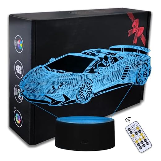23+ Creative Car Room Decor Ideas for Enthusiasts 5 Racing Car Night Light, 3D LED Night Lamp for Boys - Racing Cars Themed Bedroom Lamps, Optical Illusion Lamp with Remote Control, Perfect for Kids' Room Décor, Cool Gifts for Car Lovers