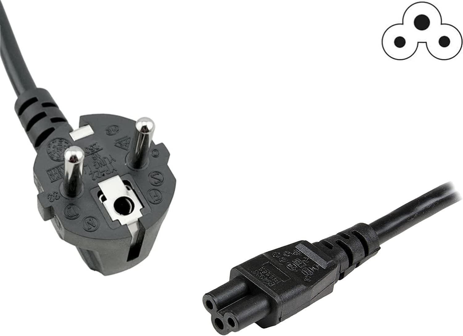 Câble Alimentation FSKE 3m - Prise Schuko Vers IEC C19 - 250V/16A - Pour Serveurs, Onduleurs, PDU