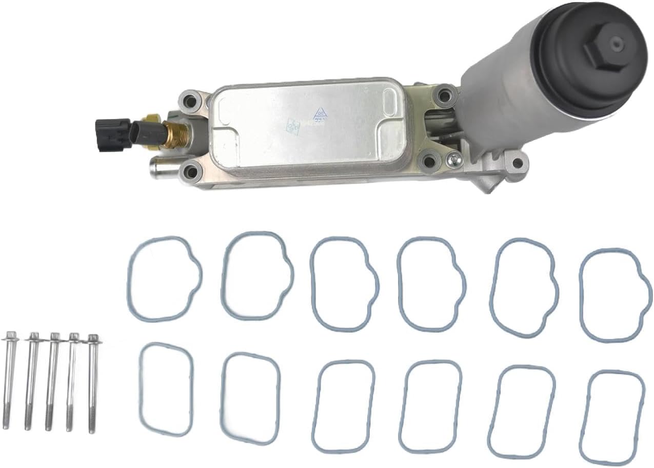 REVO Engine Oil Cooler Oil Filter Housing For 2011-2016 Dodge Challenger/Charger/Durango/Grand Caravan/Journey/Grand Cherokee 3.6L V6 Replace# 5184304AE, 5184304AF