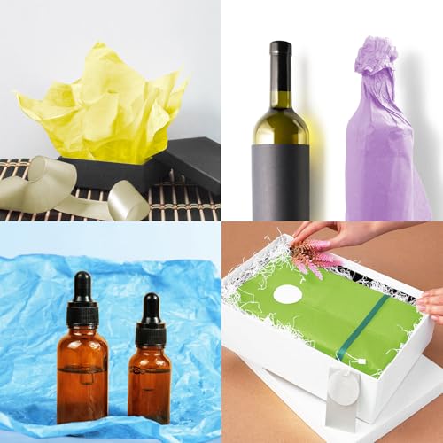 Image of 120 Sheets Pastel Tissue Paper for Gift Bags Wrapping, Art Tissue Paper Bulk for Weddings Birthday Party Crafts Decoration, 10 Colors