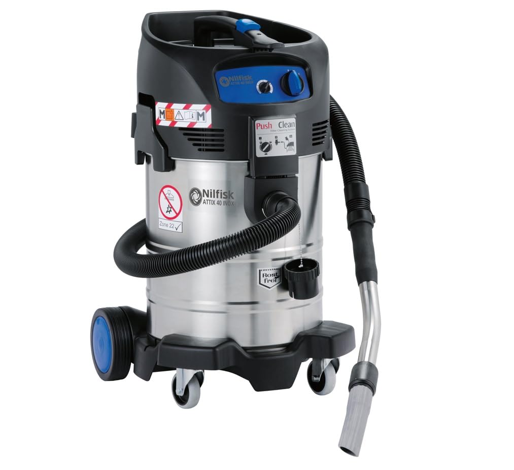 Nilfisk Sicherheitssauger ATTIX 40-OM PC TYPE 22 (für explosionsgefährliche Stäube, für ATEX Zone 22, inkl. Saugschlauch 4 m + Handrohr, Luftmenge 3200 l/min, 1400 W)