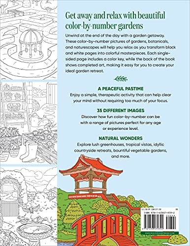 Garden Relaxation Color by Numbers for Adults: Beautiful, Stress-Free Coloring Pages