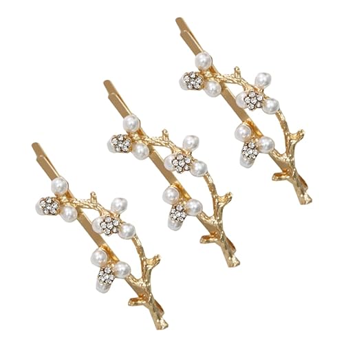 Lurrose 3 piezas retro para el cabello de novia accesorios minimalistas accesorios vintage con clip de diamantes de imitación Bobby de perlas árbol