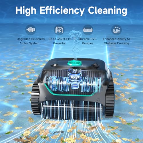 Image of WYBOT C2 Cordless Robotic Pool Cleaner, Pool Vacuum for Inground Pools | Dual Filter with Ultra-fine Filtration, Lasts 180 Mins, Floor, Wall & Waterline Cleaning, App Control, Black&Green-B