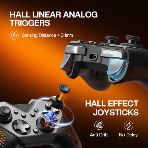 4. Bild von NYXI Flexi Wireless PC Controller - Hall Effect Sensing Joystick, Hall Analong Triggers, Interchangeable D-pad&Left Joystick, Adjustable Turbo/Vibration, Mppable Back Buttons for PC/Switch/iOS/Android