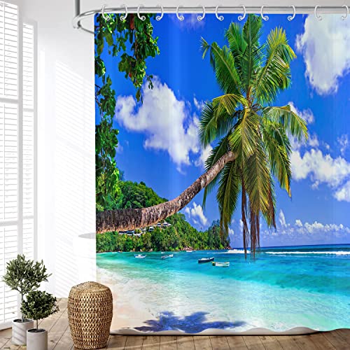 ASDCXZ Shower Curtain Palm Beach 180x240 cm - Image 2