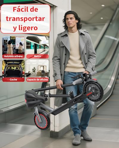 Miniatura 5 de Patinete Eléctrico Adultos, Scooter Electrico Plegable Ruedas 8,5 Patin Electric, Doble Frenos De Disco Rojo