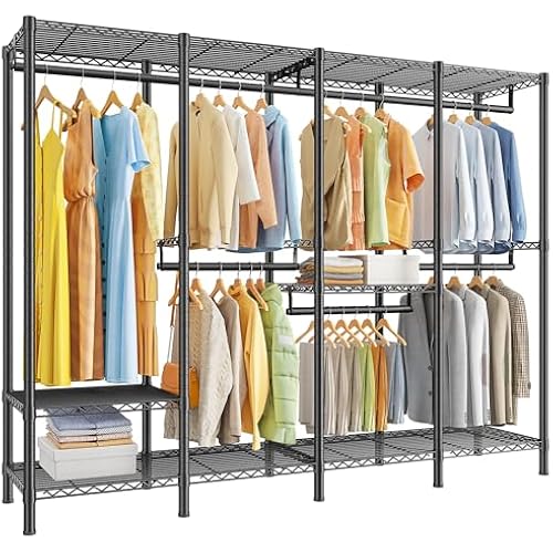 Raybee Clothes Rack, Heavy Duty Freestanding Closet Storage System 1100LBS