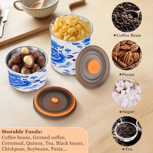 Contenedor para café azul con diseño de rosas, acero inoxidable, 17 oz miniatura 5