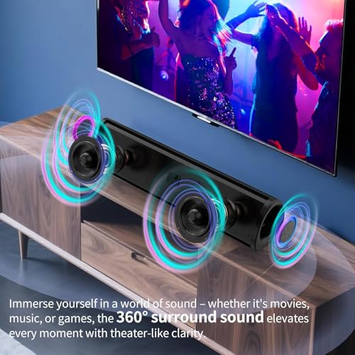 Jierben Sound Bar for TV, Bluetooth Surround Sound System with 3D Home Theater Audio, RGB Colorful Lighting, ARC/Optical/AUX/USB Connectivity by Jierben - Image 2