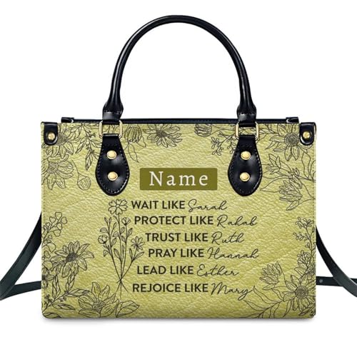 Personalized Handbag Gifts for Her - PU Leather Bags - Custom Women Tote Bag for Mother’s Day, Birthday, Wedding