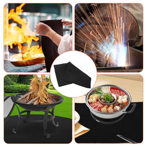 50 x 30 cm Hitzeschutzmatte, Stark Carbonfilz Feuerschutzmatte, Hitzebeständige Unterlage Bis zu 800°C, Sicheren Brandschutzmatte, Feuerfeste Matte für Tisch zum Schweißen, Gasherde, Kleingerätesockel