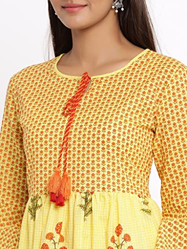 Image of FABRIC FITOOR Women's Floral Print Cotton Peplum Top