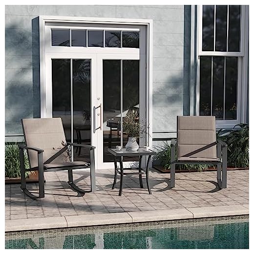 3-Piece Outdoor Rocking Chair Set