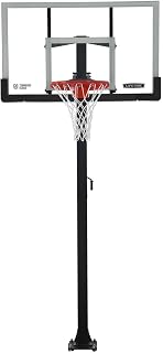 Lifetime Products Crank Adjust In Ground Basketball Tempered Glass Backboard