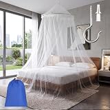 Dexpally Baldacchino Zanzariera per Letto Matrimoniale 60 x 250 x 1100 cm Grande Baldacchino Bianco per Amaca, Casa, Viaggi e Campeggio (Bianco)