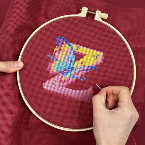 Image of Zhenqing 14CT Aida Cloth - 30x35 Inch Cross Stitch Fabric for Embroidery, Pre-Cut Needlework Material, Acid-Free, Durable Weave(Wine red)