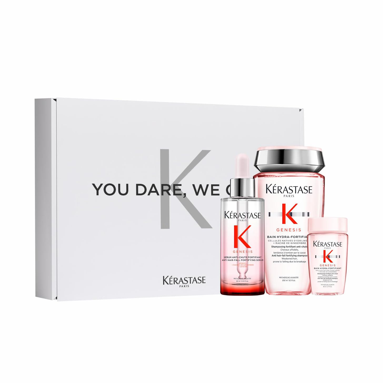 Kérastase, Genesis, Pflegeroutine mit Shampoo (Normalgröße und gratis Probiergröße 80ml) und stärkende Haarkur, Für feines und brüchiges Haar, Gegen Haarverlust und Haarbruch