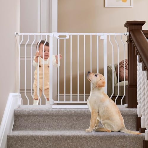 Image of Mom's Choice-GROWNSY Baby Gate for Stairs, 29"-43" Pressure Mounted Pet Gate for Doorways-Auto Close Dog Gate for The House-Easy Installation & Walk Thru Wide Safety Gate