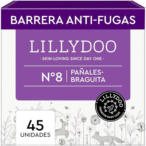 Pañales-braguita LILLYDOO - talla 8 (17+ kg), caja de medio mes...
