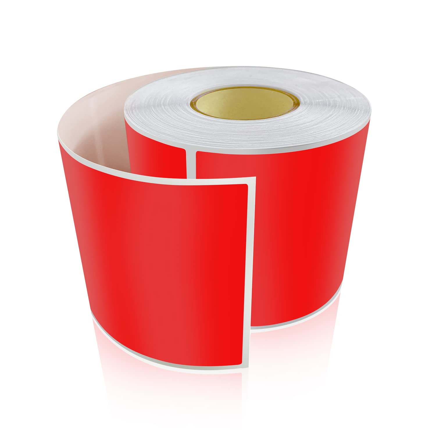 200 Stück Aufkleber Rot Selbstklebend Etiketten Umzug 12,7 × 7,6 cm Rechteckig Sticker Rolle Ablösbar Rot