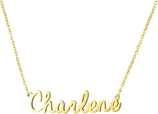 Awegift Personalized Name Necklace 18K Gold Plated New Mom Bridesmaid Gift Jewelry for Women