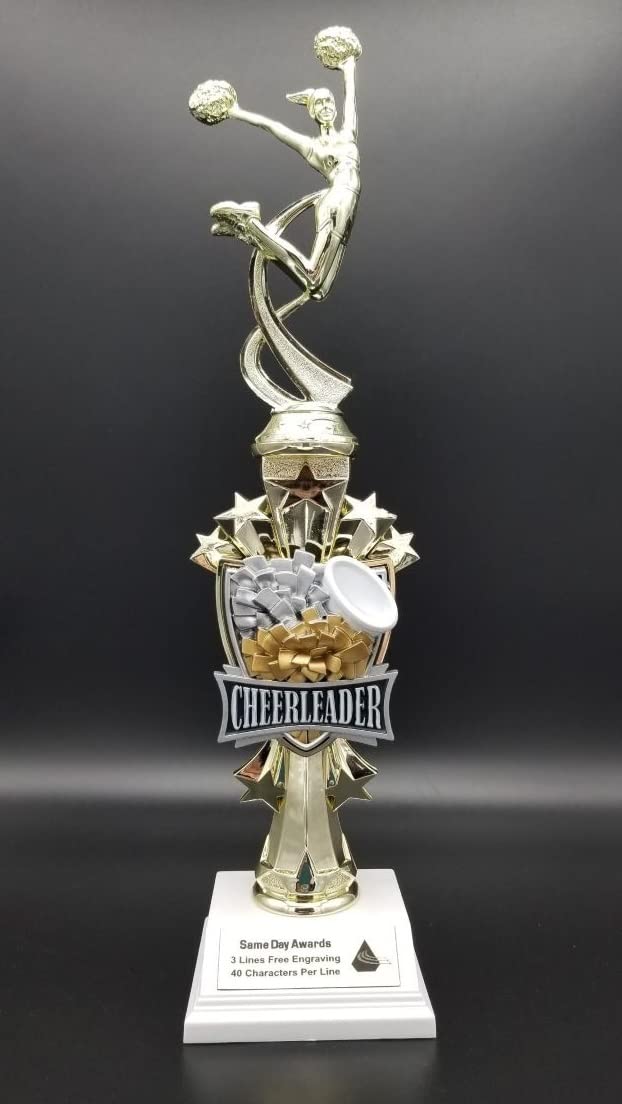 Sports Motion Trophy with Custom Engraving – Classic Gold Column Award on Stu...