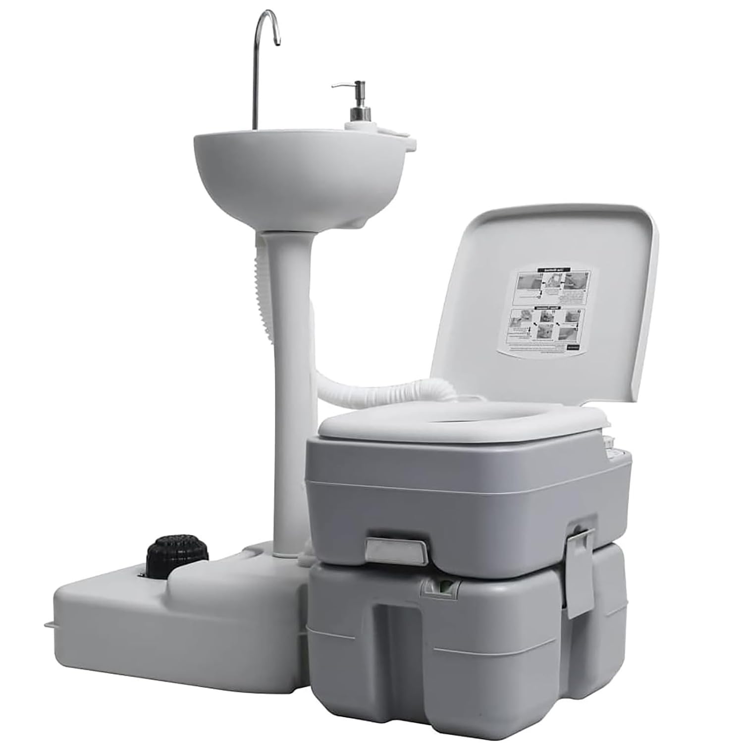Évier utilitaire extérieur et wc mobile pour résoudre le manque de sanitaires