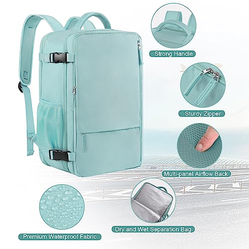 Image of Sinaliy Large Travel Backpack for Women, 40L Carry On Backpack, 17 Inch Laptop Waterproof Backpack, College Bookbag, Backpack for Women, as Person Item Flight Approved