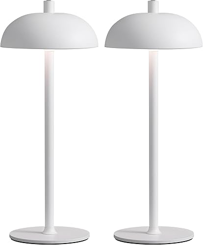 Miniatura 14 de Juego de 2 lámparas de mesa pequeñas inalámbricas LED de 12 pulgadas, moderna lámpara de escritorio portátil, 3 luces de batería recargable de Negro