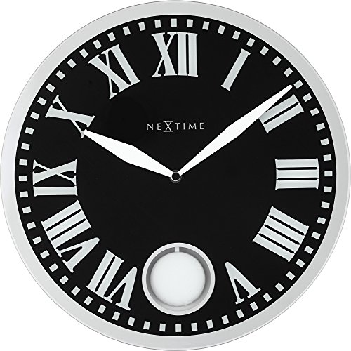 NeXtime Wanduhr - 43 x 4.2 cm - Glas - Schwarz - 'Romana' Cover