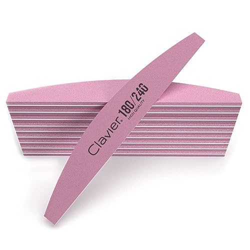 10 lucidanti professionali per unghie, blocco di lucidatura, blocco per lucidatura, resistente, uso singolo, preciso, manicure, pedicure, set lucidatura, mezzaluna (180/240, rosa)