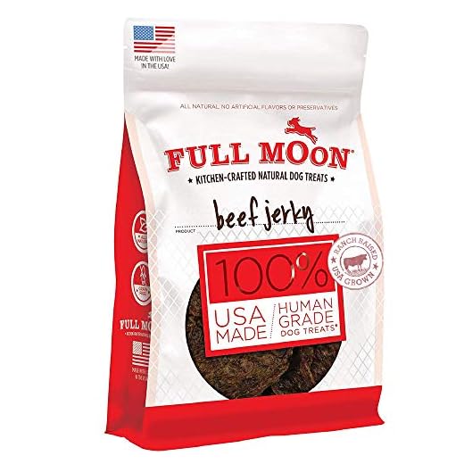 Full Moon Beef Jerky Healthy All Natural Dog Treats Human Grade Made in USA Grain Free 11 oz