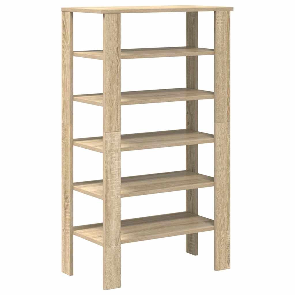 Regał na buty 61x32x105 cm drewno drewno dąb sonoma | 3 półki, oszczędność miejsca, stabilne, odpowiednie do wejścia i korytarza