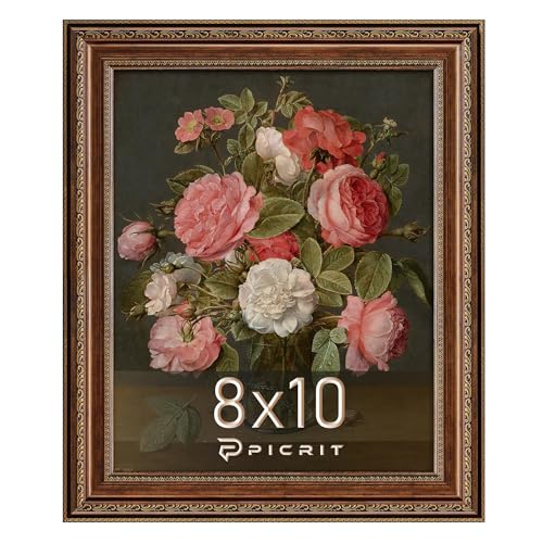 Picrit 8x10 Antique Gold Bronze Victorian Picture Frame, 2.75 Inch