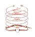 XOCARTIGE Layered Bracelet Set Assorted Beaded Bracelet Multiple Stackable Wrap Bangle Jewelry Adjustable (Rose Gold)