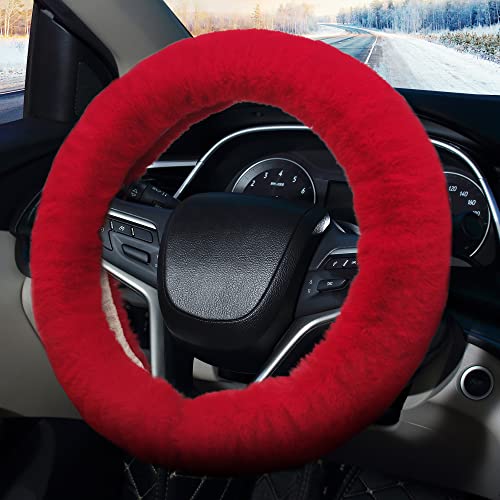 Housse Volant Hiver Getyjoe - 3 Pièces Rose, Polaire Anti-Froid - Volant, Levier Vitesse, Frein à Main