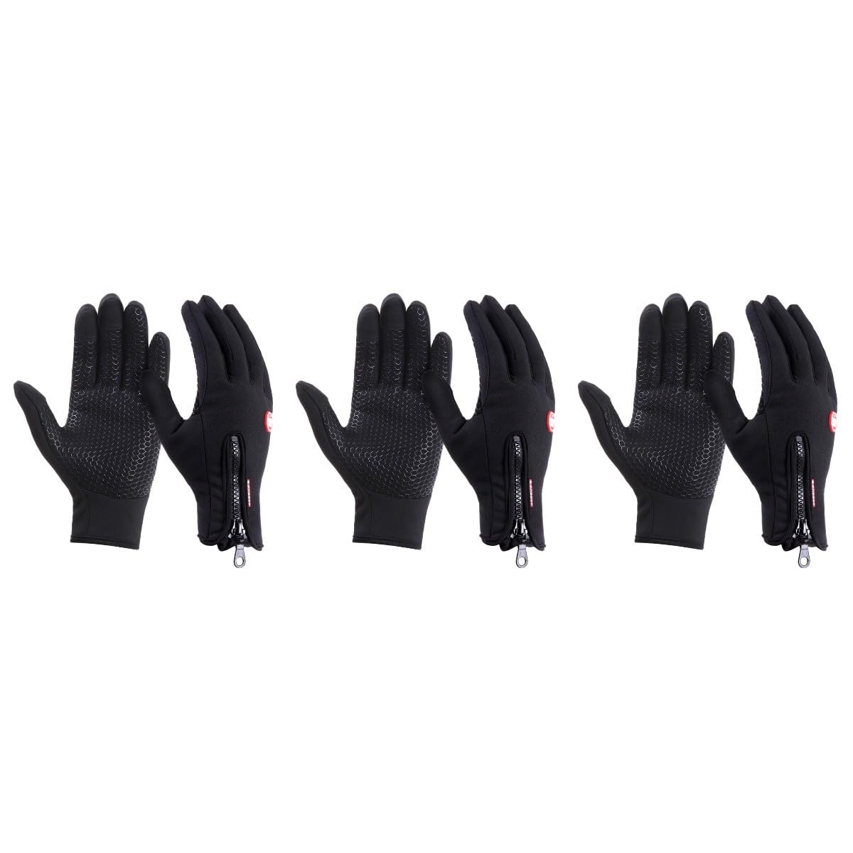 BESPORTBLE Guantes De Pantalla Táctil Para Hombre Resistentes Al Viento Y Al Frío Para Montar A Caballo Deportivos Negros Grandes 3 Unidades
