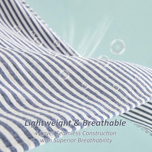Image of EMME Cotton Muslin Blanket Couch 4-Layer Breathable Gauze Soft Lightweight Bed Blankets Adults Navy Throw XL (50 inch x 70 inch)