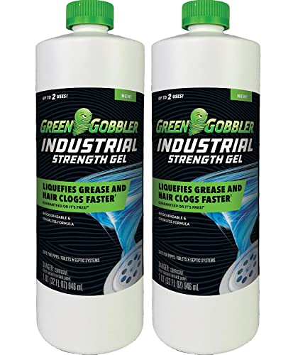 Green Gobbler Industrial Strength Grease and Hair Drain Clog Remover | Drain Cleaner Gel | Safe for Pipes, Toilets, Sinks, Tubs, Drains & Septic Systems | 2 Pack (Packaging May Vary) Green Gobbler Industrial Strength Grease and Hair Drain Clog Remover | Drain Cleaner Gel | Safe for Pipes, Toilets, Sinks, Tubs, Drains & Septic Systems | 2 Pack (Packaging May Vary)