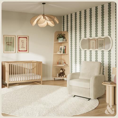 Image of Nurture& The Porto Power Glider Recliner for Nursery | Modern Glider Chair with Power Recline | Built - in USB Charging Port | Space-Saving Design for Small Nurseries and Shared Spaces, Ivory
