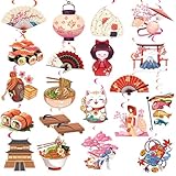 20 Pack Japanese Hanging Swirls Japanese Spirals Japanese Theme Hanging Decorations Ceiling Decor for Japanese Birthday Party Decorations Japanese Party Supplies