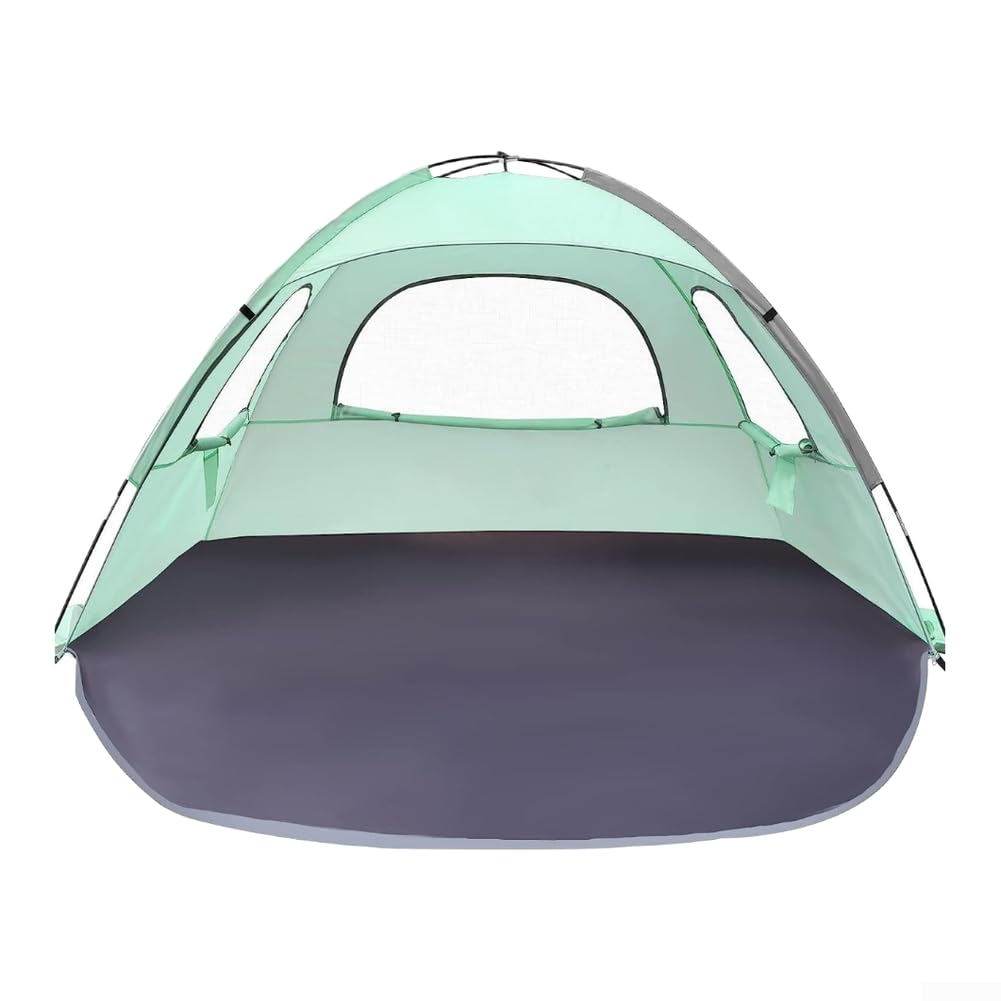 Besttoolifes Tenda da spiaggia portatile, 210 x 140 cm, colore: Verde