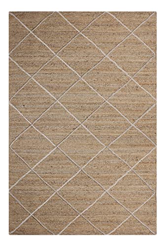 CASAVANI Natural Jute Runner Rug, Braided Area Rug Carpet, 4x10