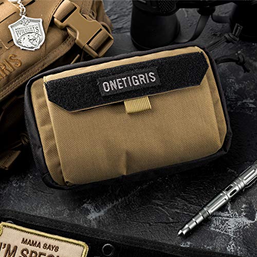 OneTigris Horizontal EDC Pouch Utility MOLLE Tool Bag Organizer with Phone Pocket & Patch Panel