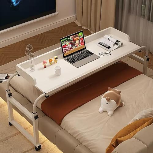 SXZenSpace Table de Travail Mobile à Poser au-Dessus du lit, avec roulettes, réglable en Hauteur et en Largeur, pour Ordinateur Portable, Bureau...