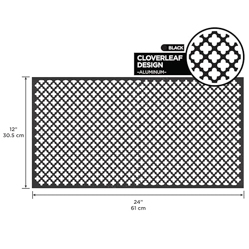 Image of M-D Building Products 56018 12 in. x 24 in. x .020 in. Black Aluminum Sheet Cloverleaf