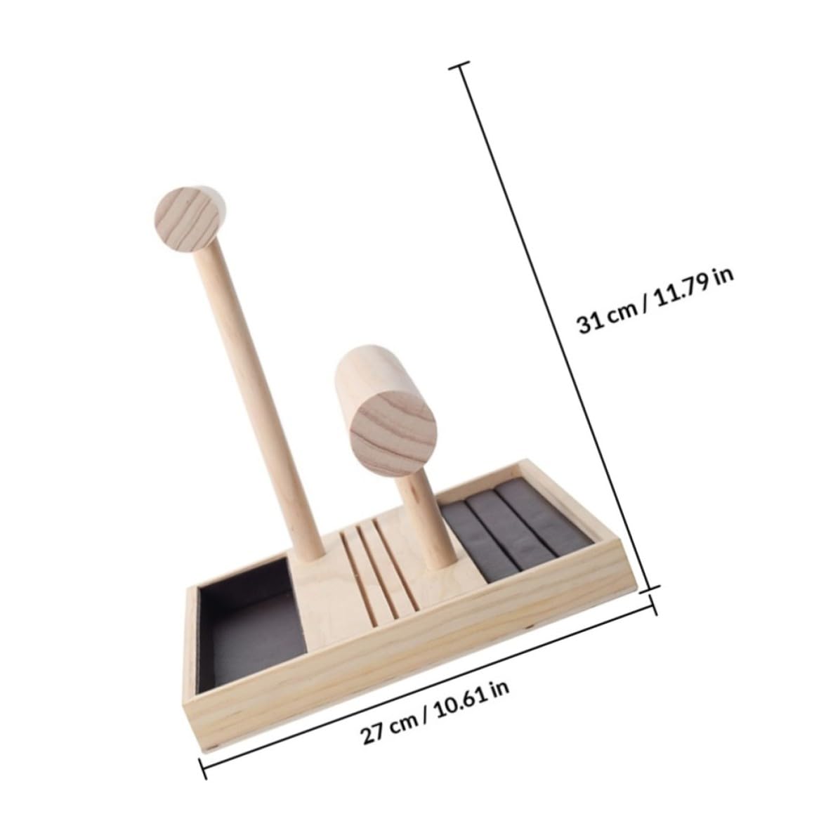 INOOMP Soporte de Madera para Joyas de Dos Capas, Marrón Organizador